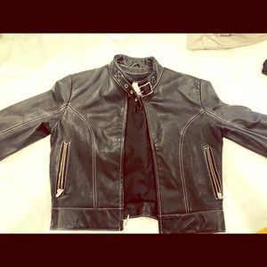 Black leather Wilson’s jacket.